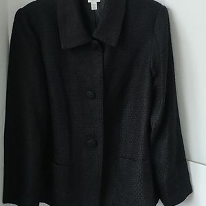 Apt.9 Black Tweed Button Front Jacket 18W